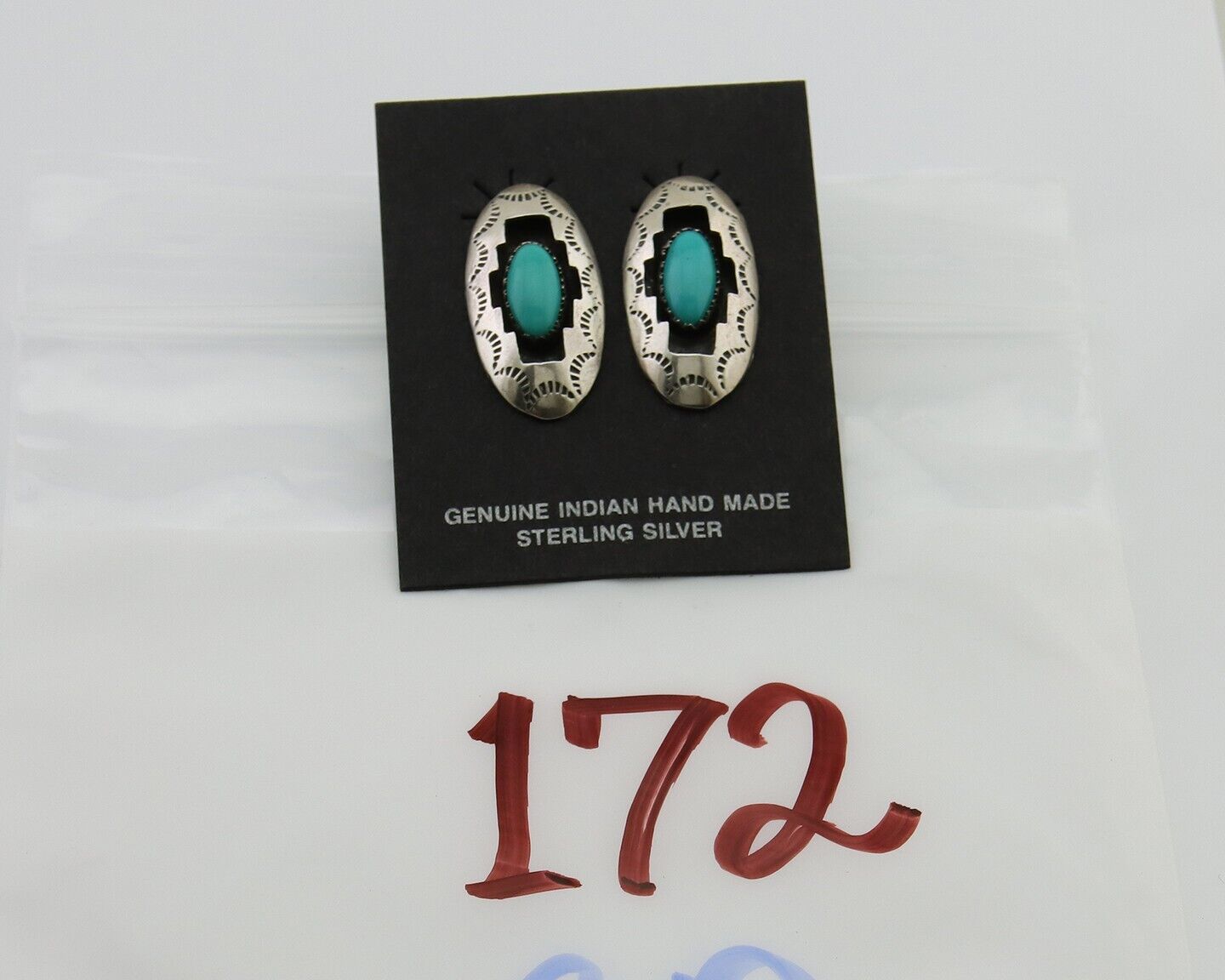 Navajo Dangle Earrings 925 Silver Natural Blue Turquoise Artist Signed P C.80's