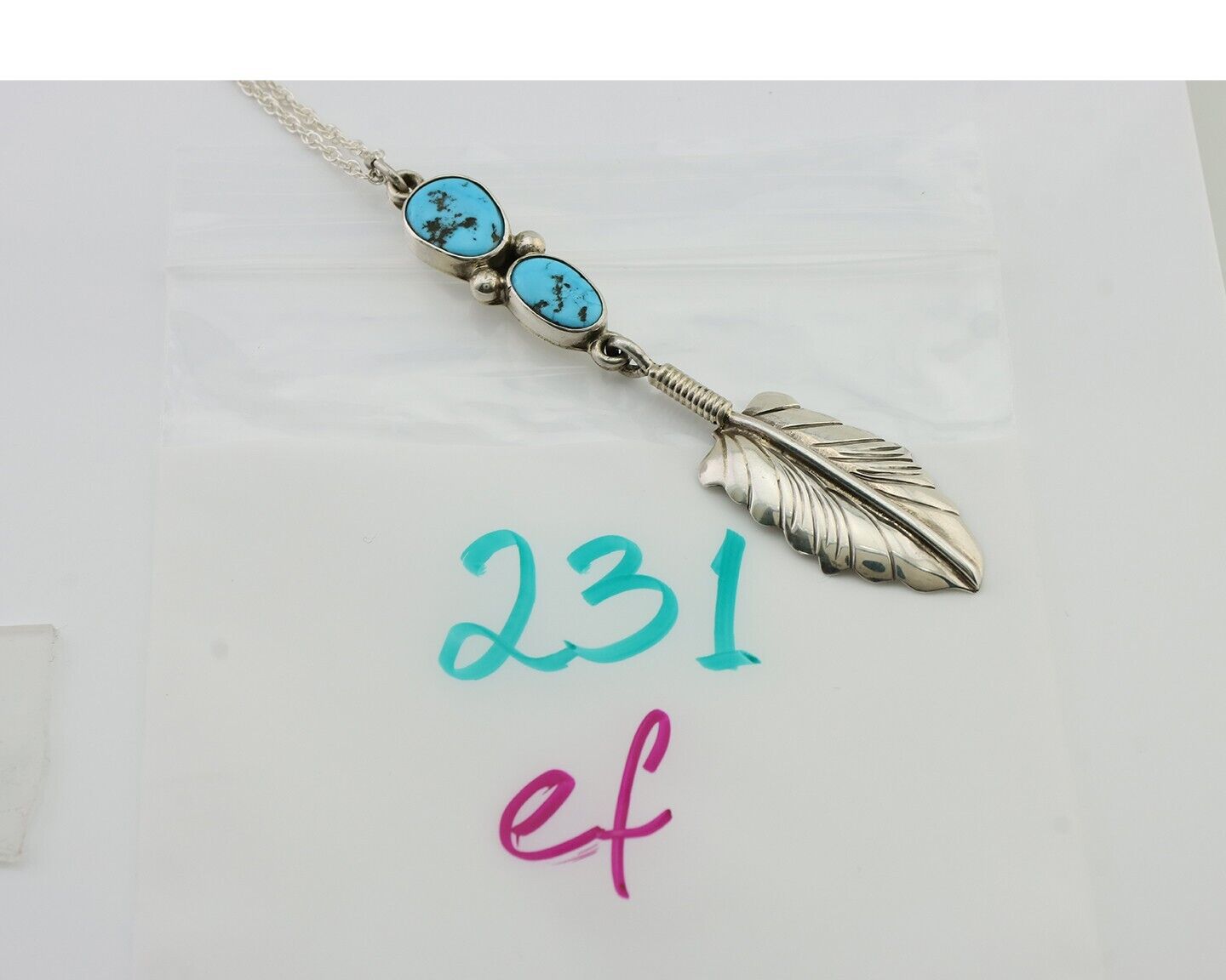 Navajo Turquoise Necklace 925 Silver Artist Signed M Montoya C.80's