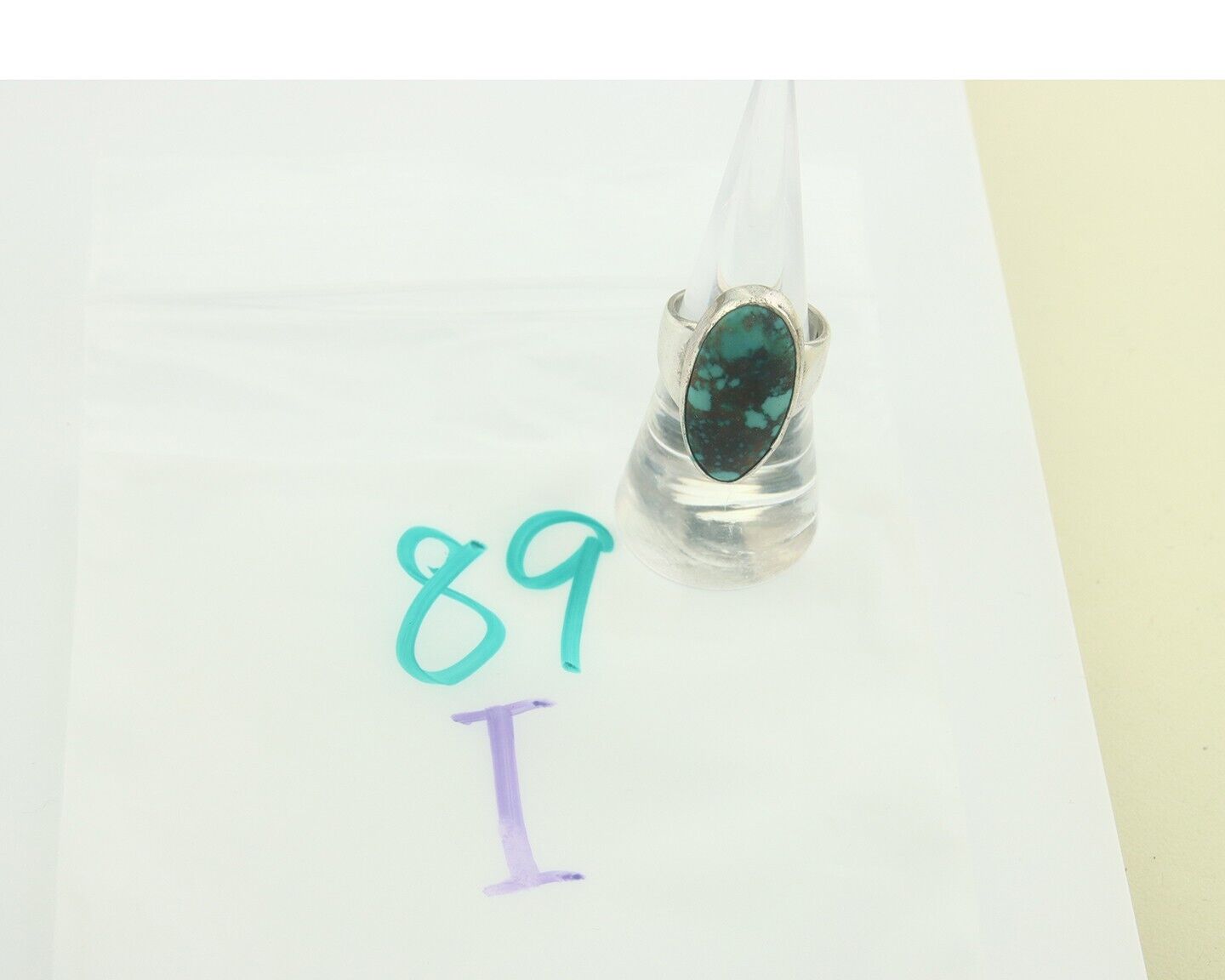 Navajo Ring 925 Sterling Turquoise Handmade Signed M Montoya C.80's Size 7.0