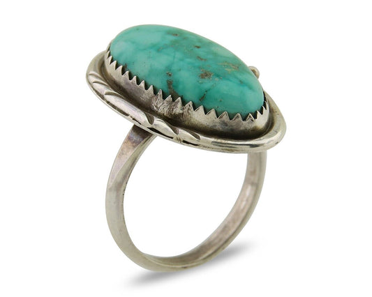 Navajo Ring 925 Sterling Silver Turquoise Native American Artist C.80's