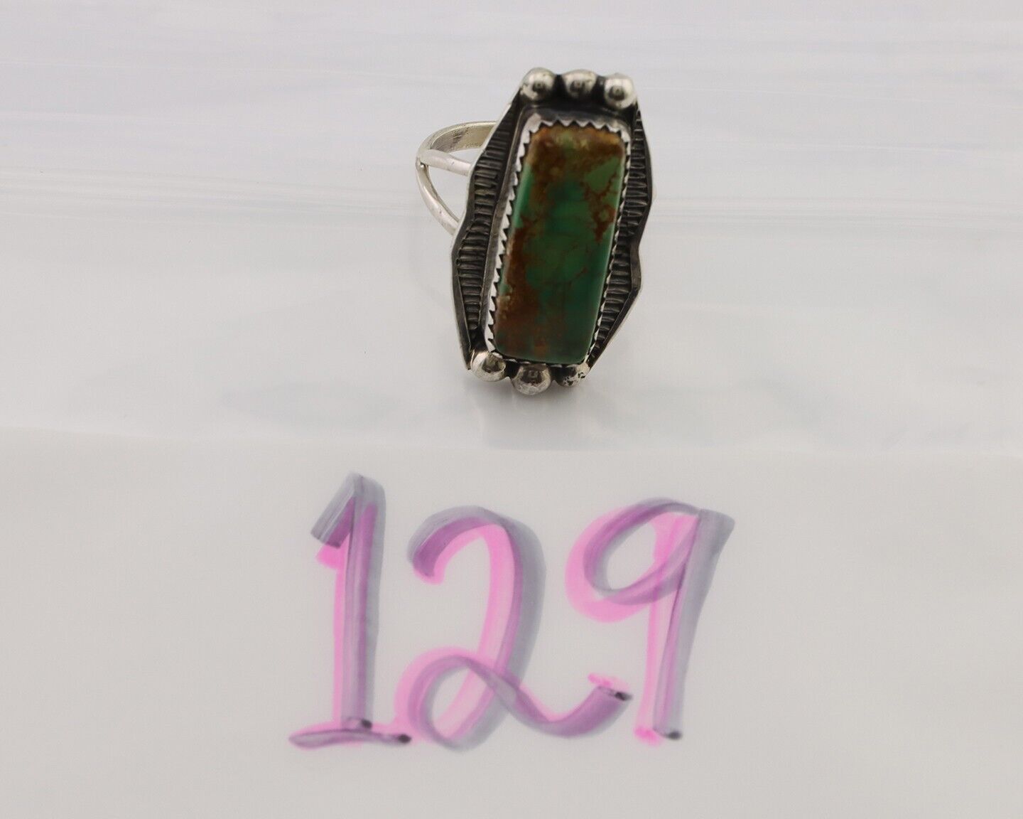 Navajo Ring 925 Silver Natural Blue Turquoise Artist Signed Doug Zachary C.80's