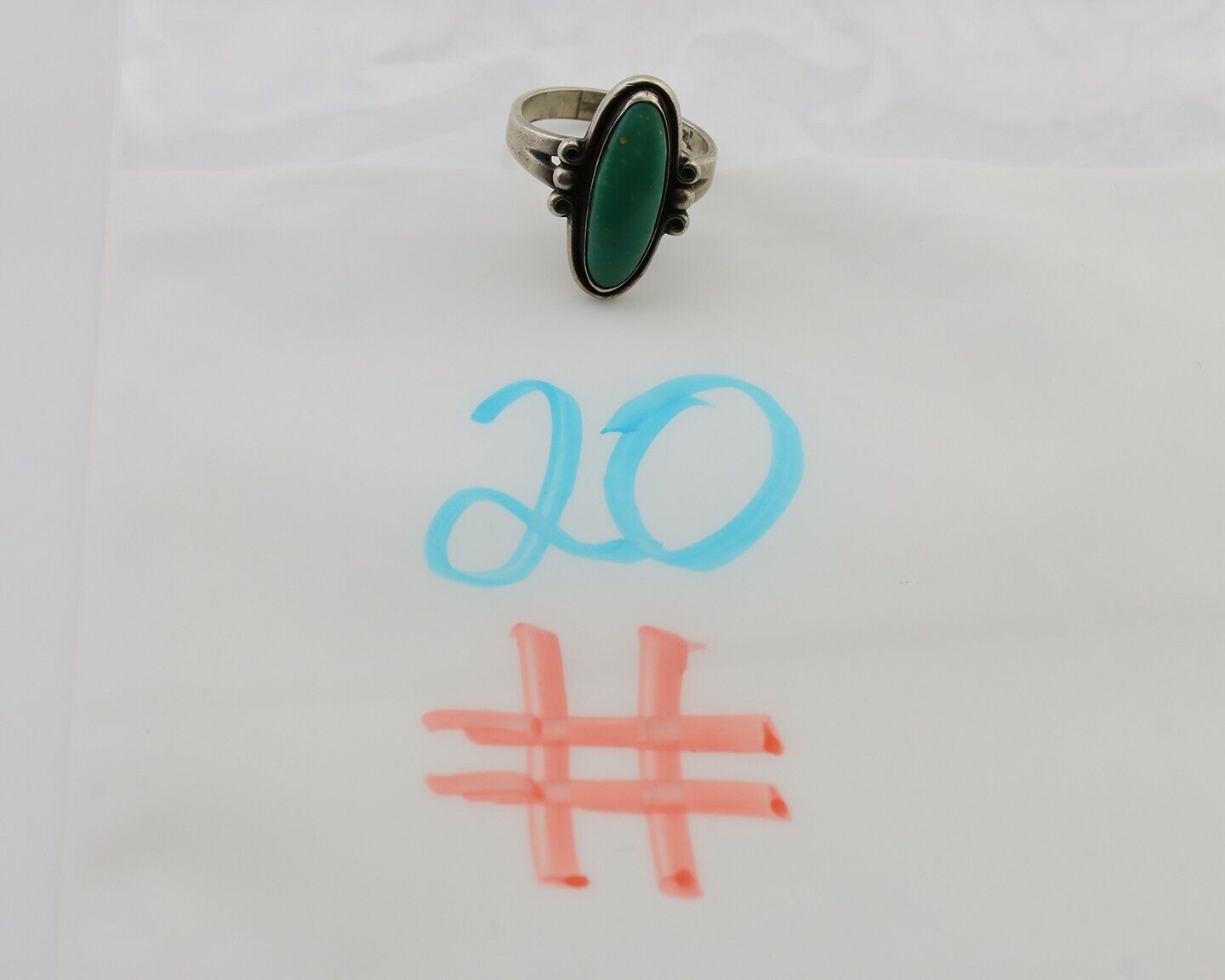 Navajo Ring 925 Silver Natural Kingman Turquoise Bell Trading Post C.80's