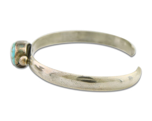 Navajo Cuff Bracelet 925 Silver Turquoise Cuff Native American Artist C.80's