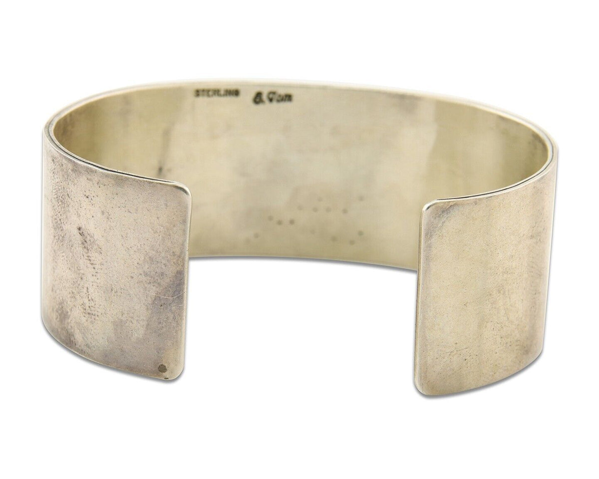 Hopi Pictograph Bracelet 925 Silver Handmade Artist Signed S Tom C.80's