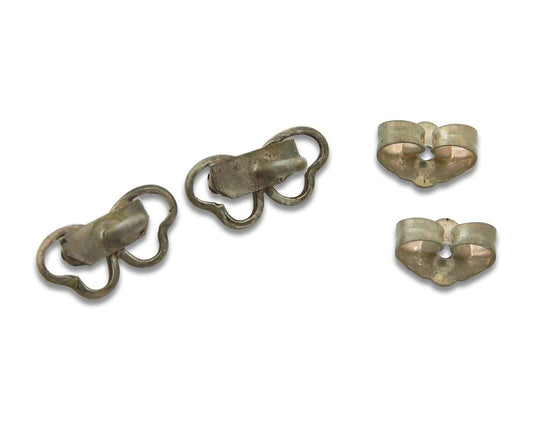 Navajo Heart Earrings 925 Silver Natural Gemstone Native American Artist C.80's