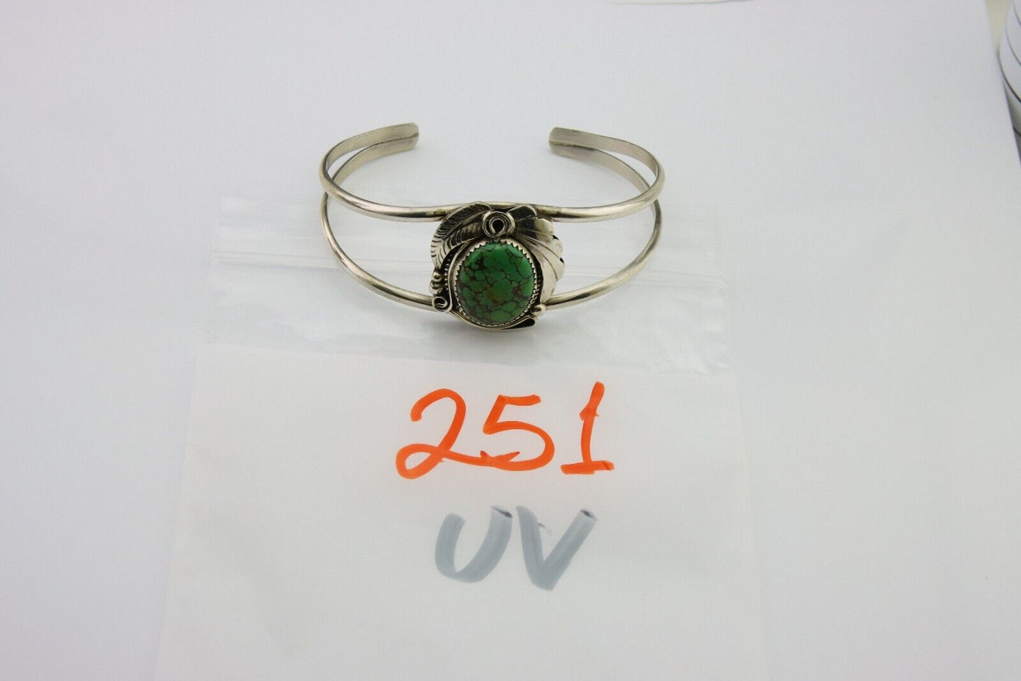 Navajo Cuff Bracelet 925 Silver Turquoise Artist Signed C Davis C.80's