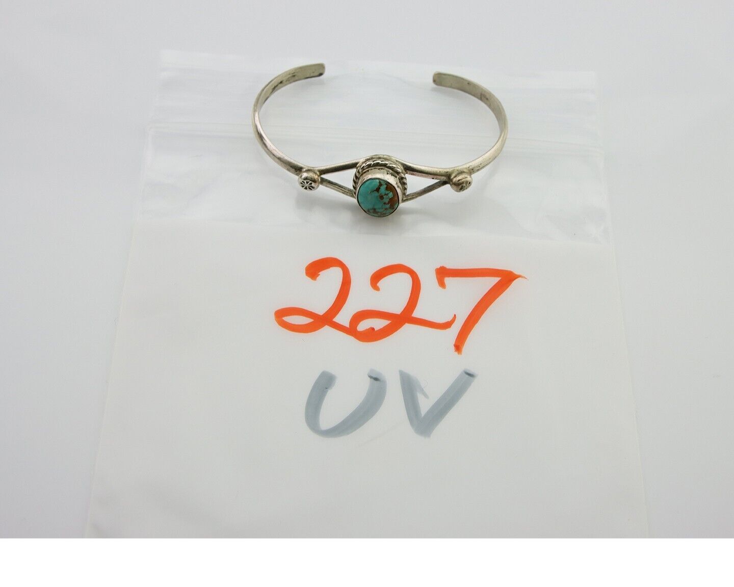 Navajo Cuff Bracelet 925 Silver Turquoise Native American Artist Handmade C.80's