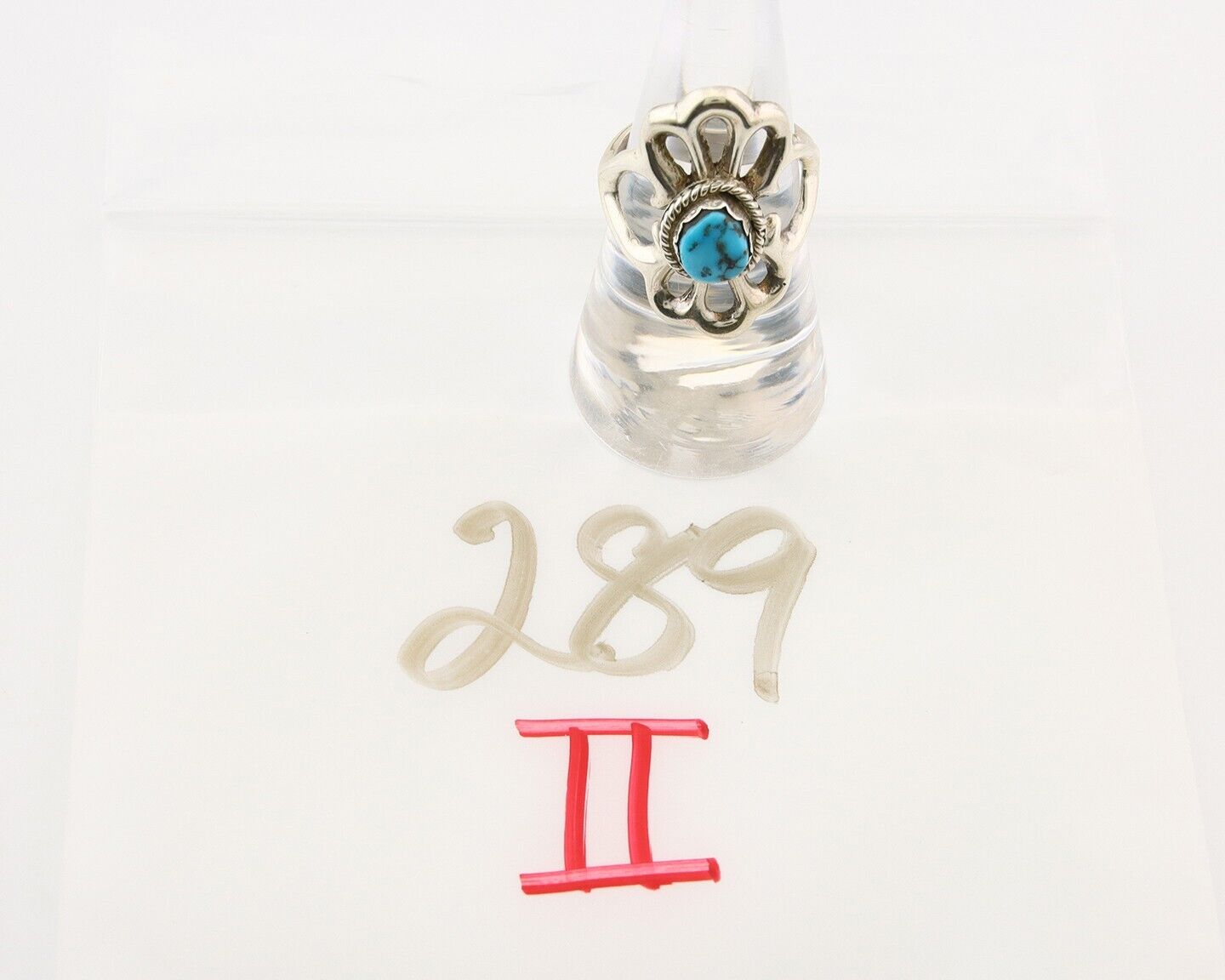 Navajo Concho Ring 925 Sterling Turquoise Native Artist C.80's Size 7.0