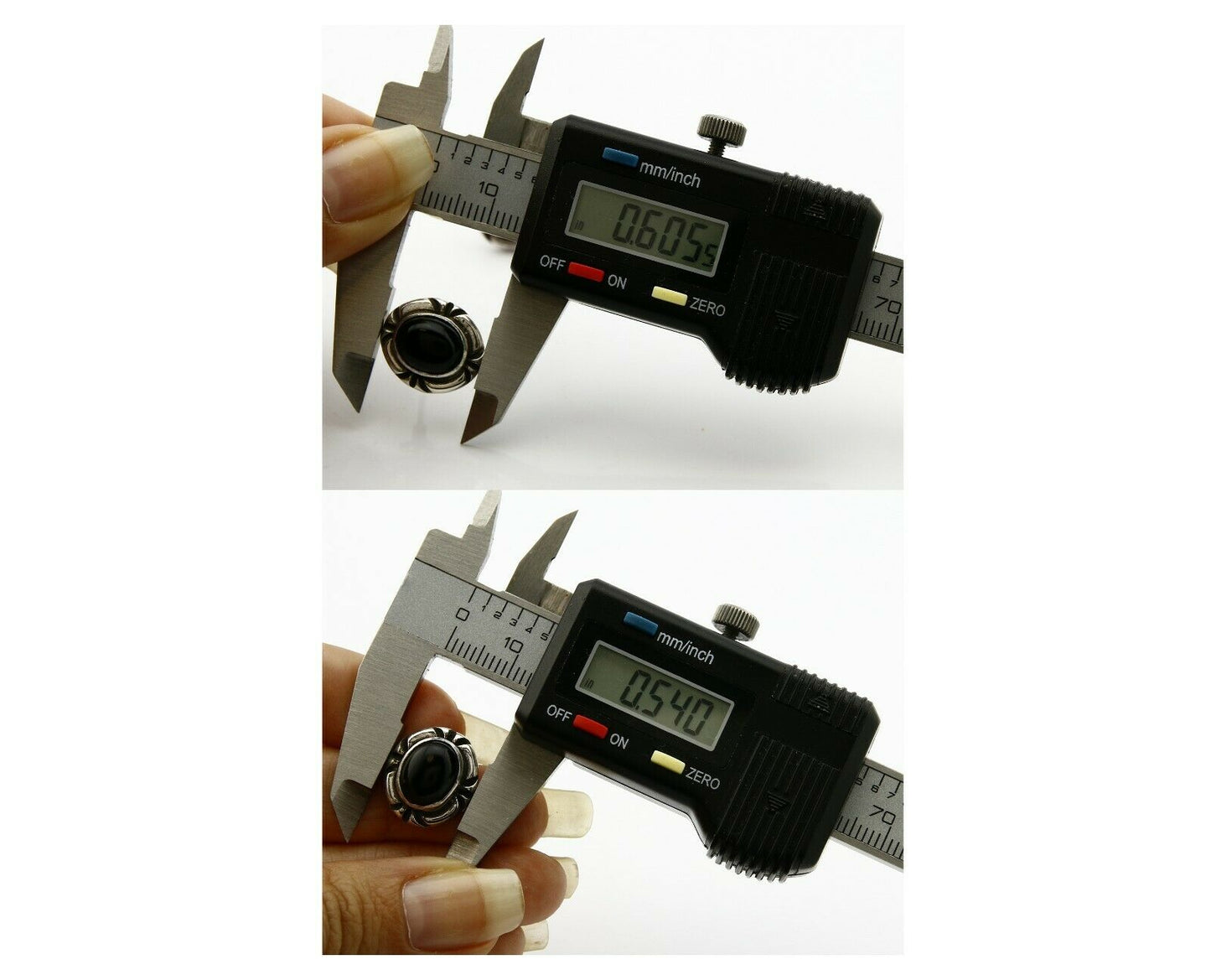 Navajo Hand Stamped Natural Mined Black Onyx .925 SOLID Silver Stud Earrings