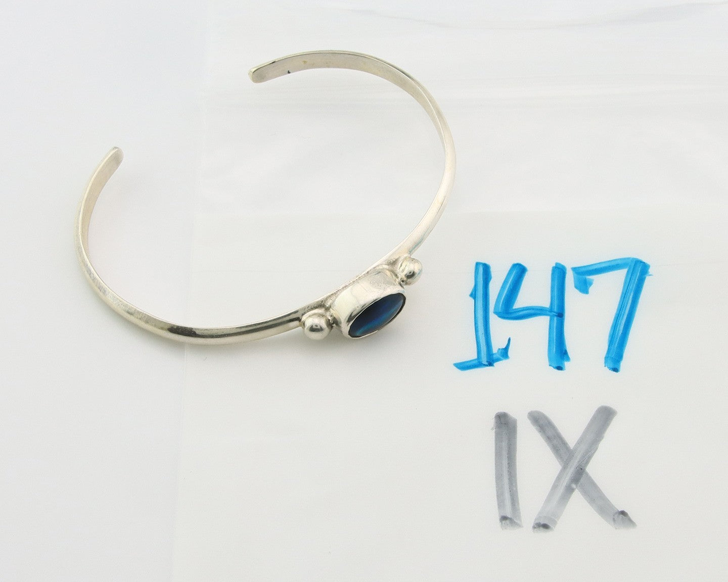 Navajo Cuff Bracelet Sterling Silver Natural Mined MOP Native Artist