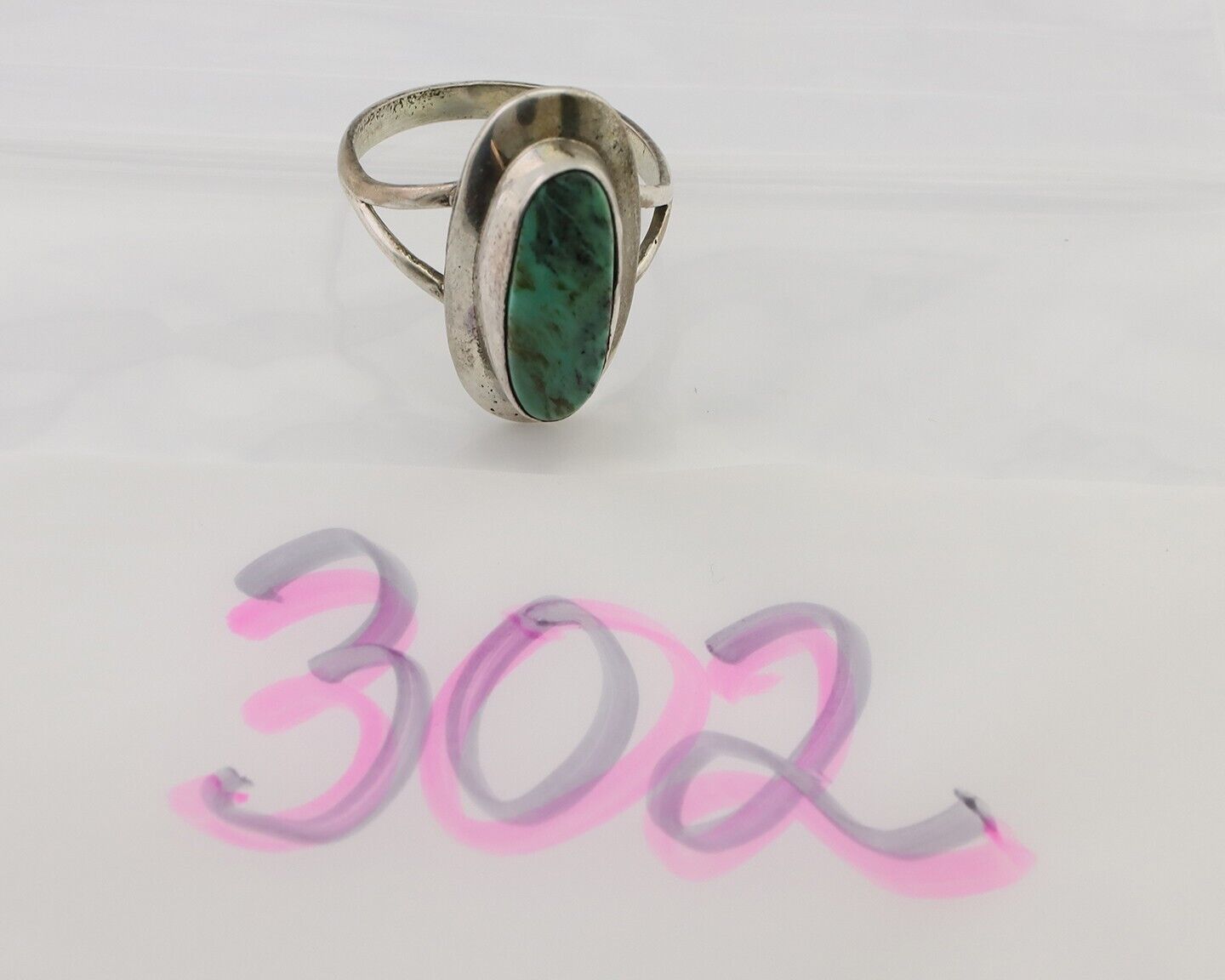 Navajo Handmade Ring 925 Silver Blue Turquoise Artist Signed Kachina C.80's