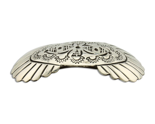 Women's Navajo Hair Clip Hand Stamped 925 Silver Native American Artist C.80's