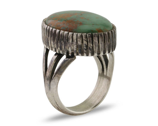 Navajo Handmade Ring 925 Silver Turquoise Signed Native American C.80's