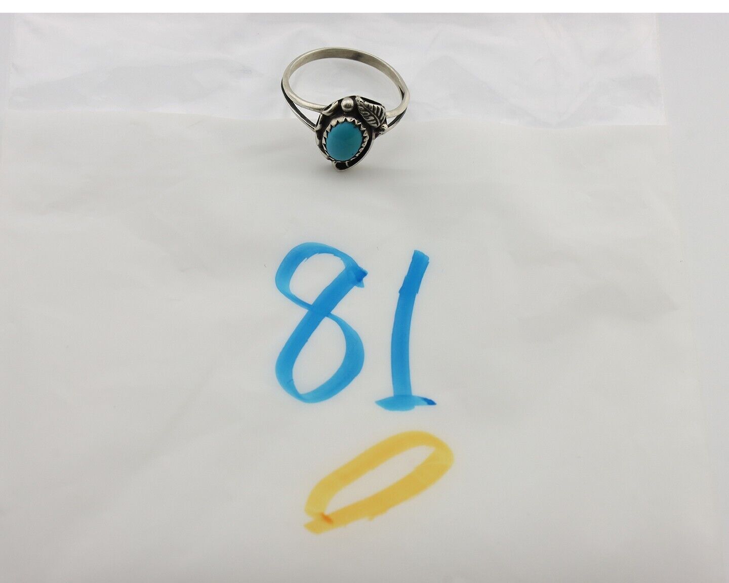 Navajo Ring 925 Silver Turquoise Artist Signed SkyStone Creations C.80's