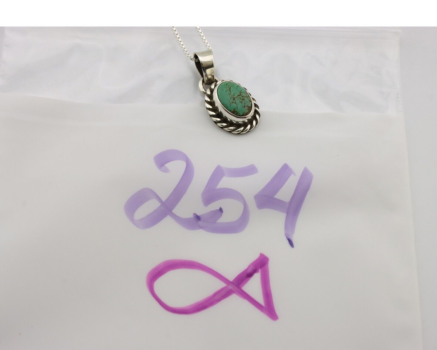 Navajo Necklace 925 Silver Natural Kingman Turquoise Native Artist C.2008