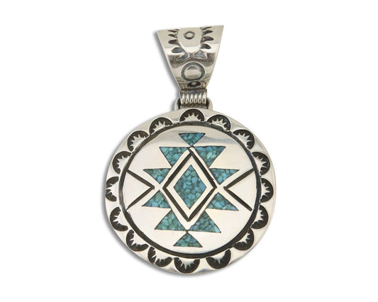 Navajo Necklace 925 Silver Natural Turquoise Artist Signed Stanley Bain C.80's
