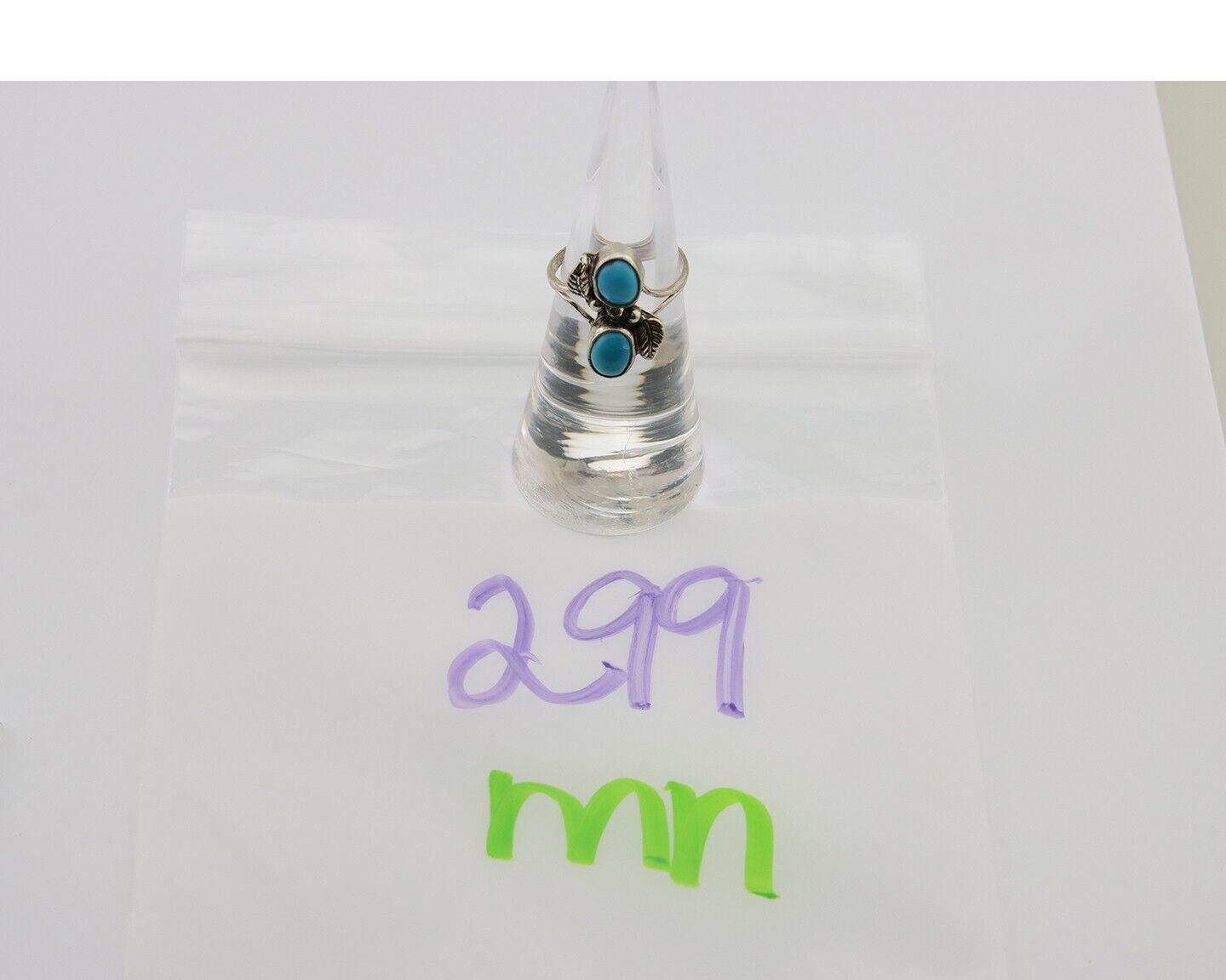 Navajo Ring 925 Silver Natural Blue Turquoise Native American Artist C.80's