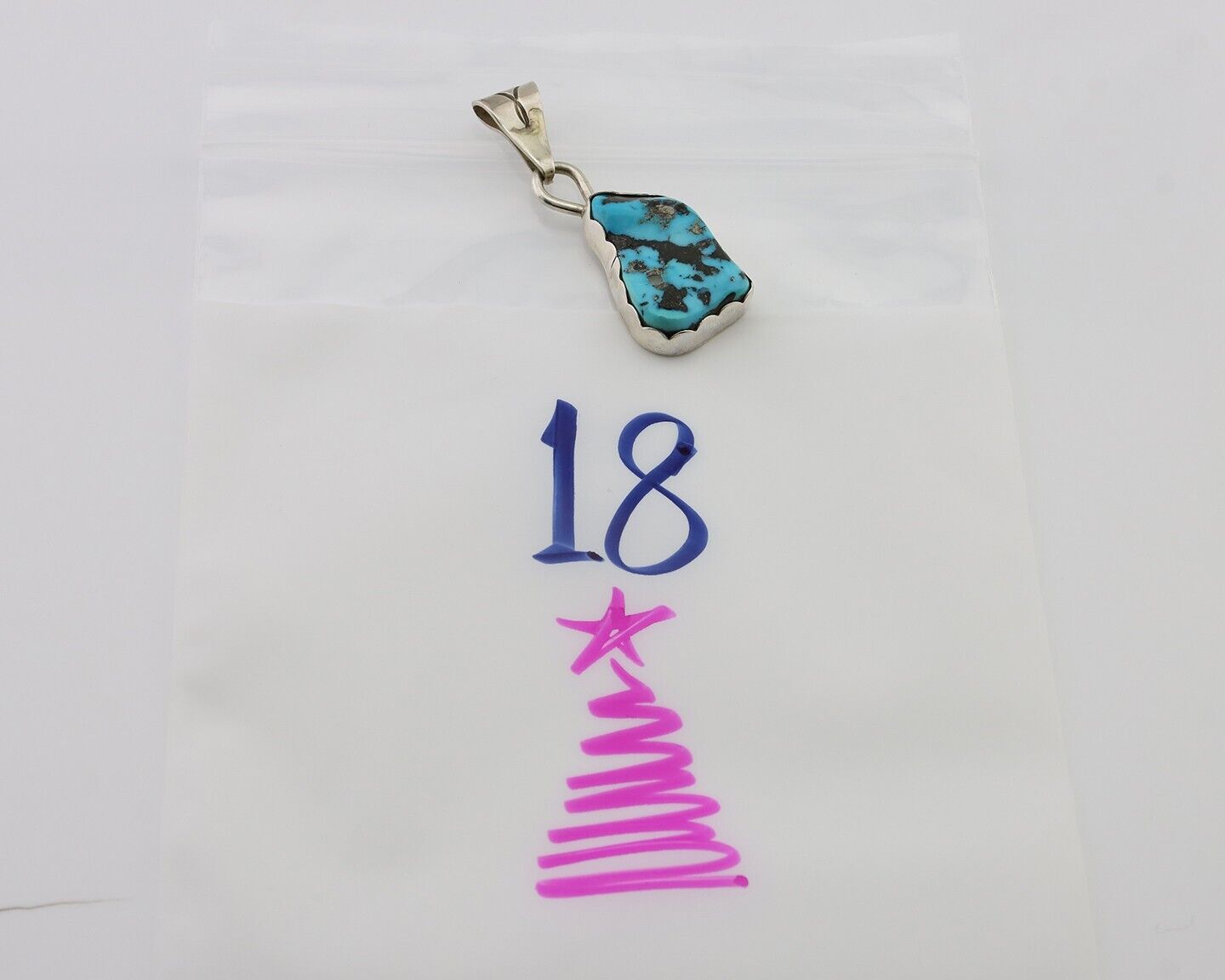 Navajo Necklace Pendant 925 Silver Turquoise Artist Tony Guerro C.80's