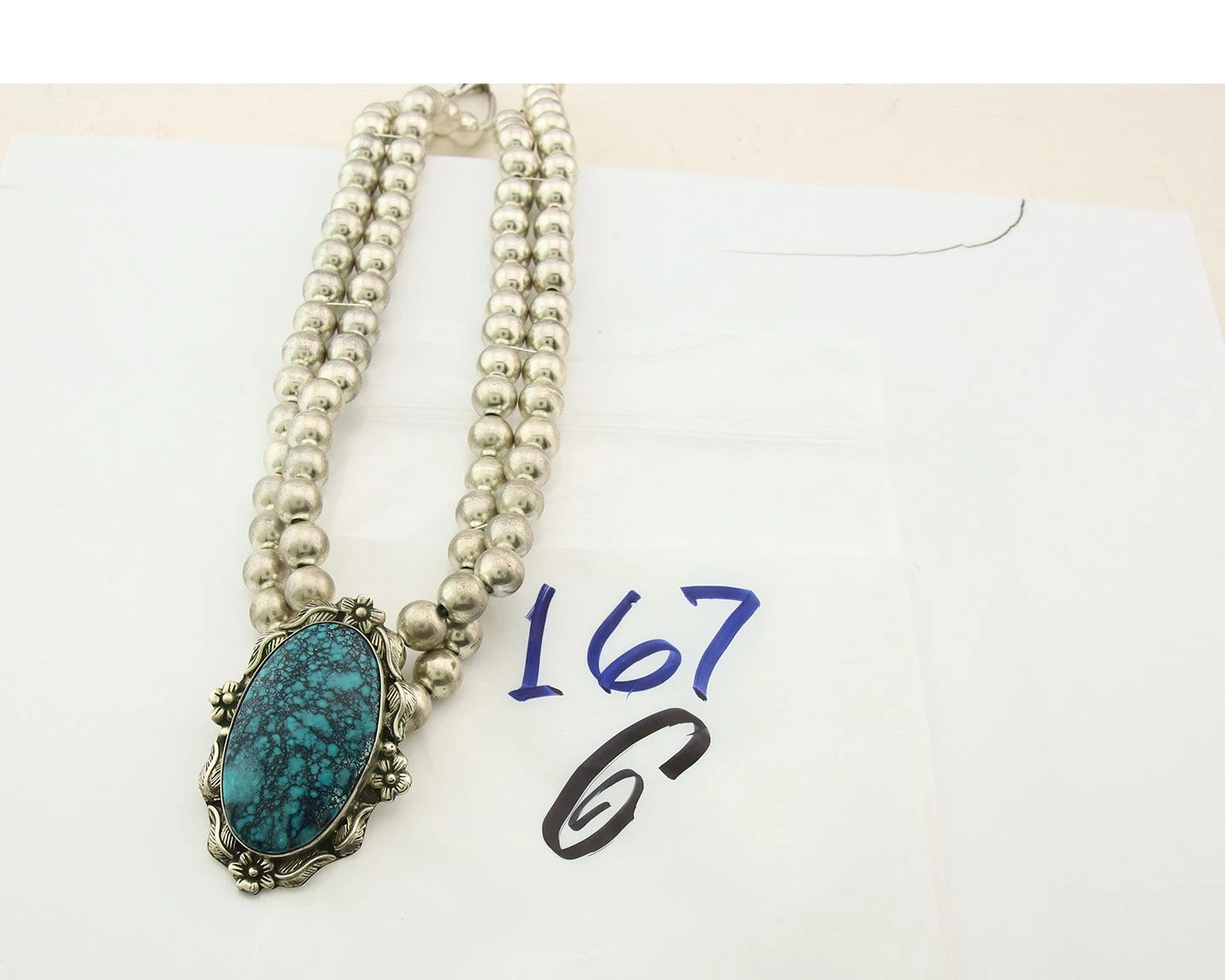 Navajo Horse Head Necklace Sterling Silver Turquoise Vintage Johnny Blue Jay