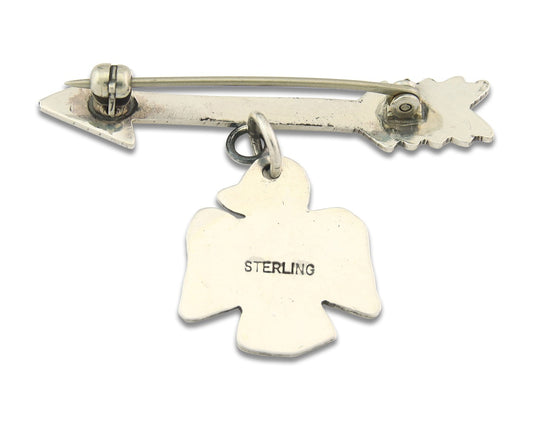 Navajo Pin Sterling Silver Thunderbird Arrow Artist Native American Artist