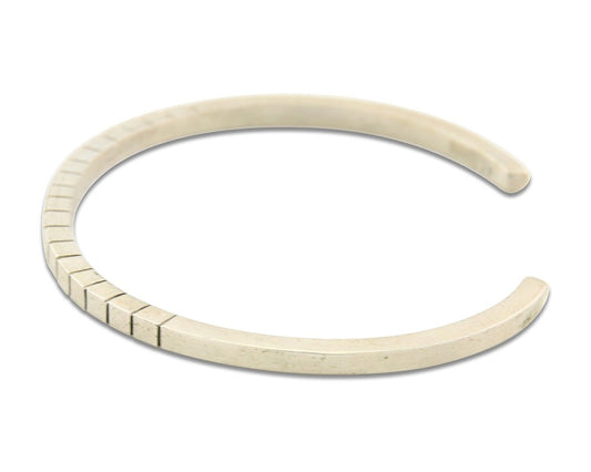 Navajo Bracelet 925 Silver Hand Stamped Signed M.C. ISASIB C.80's