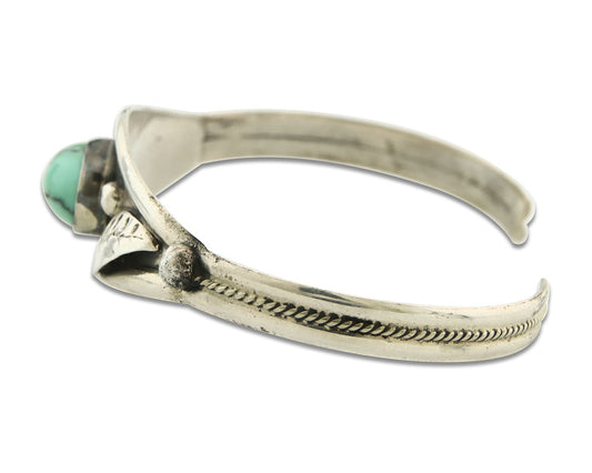 Vintage Navajo Bracelet 925 Silver Turquoise Handmade Signed GC 01 (The Turtle)