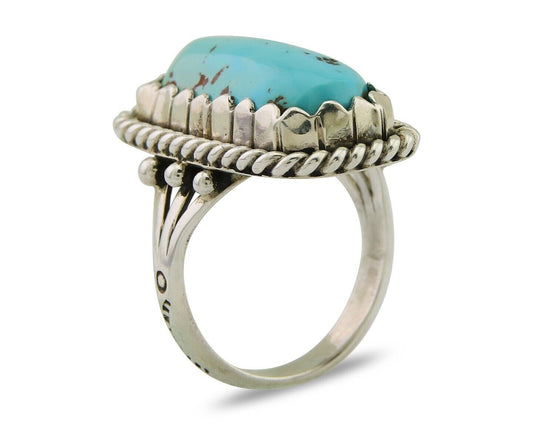 Navajo Ring 925 Silver Turquoise Artist Signed JBJ C.80's