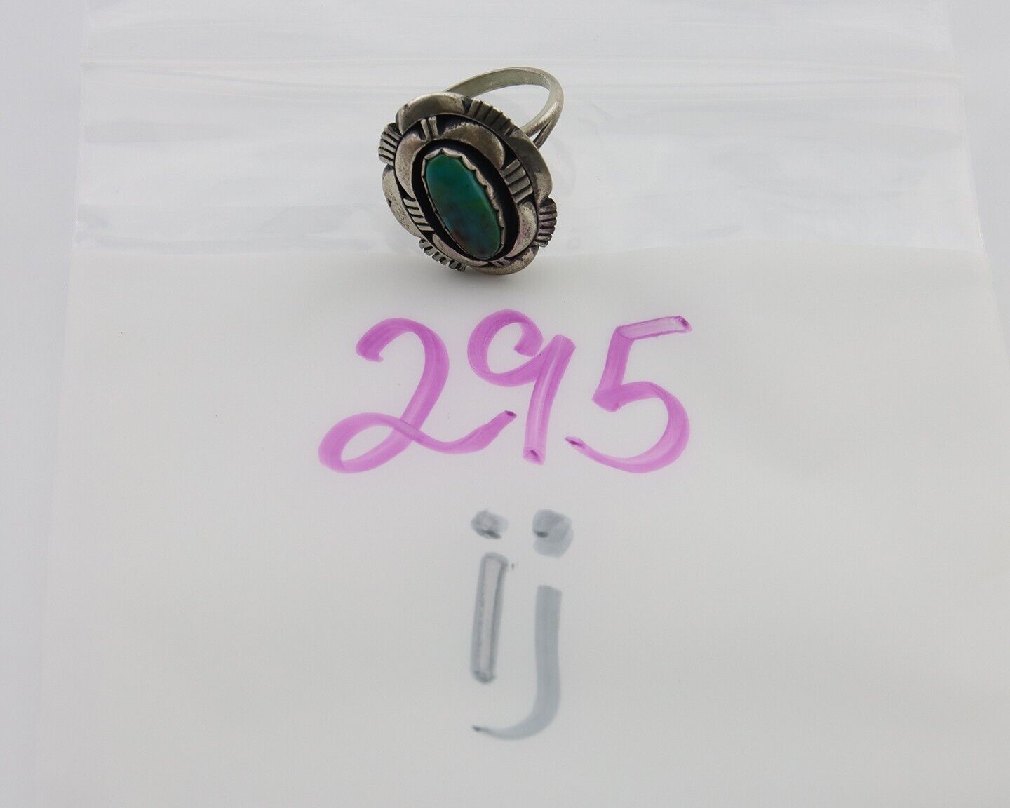 Navajo Ring 925 Silver Natural Turquoise Signed Leonard & Marian Nez C.80's