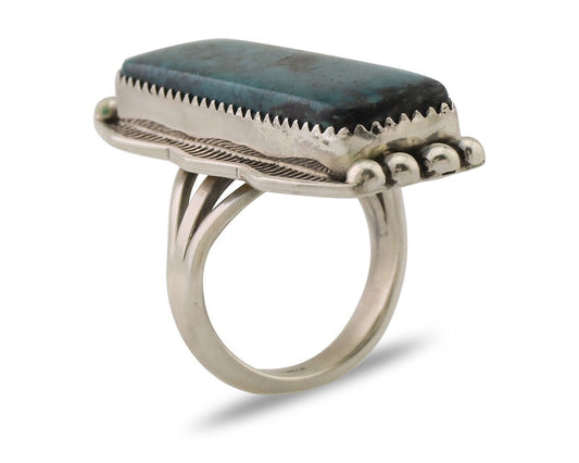 Navajo Hamdmade Ring 925 Silver Southwest Turquoise Signed D C.80's