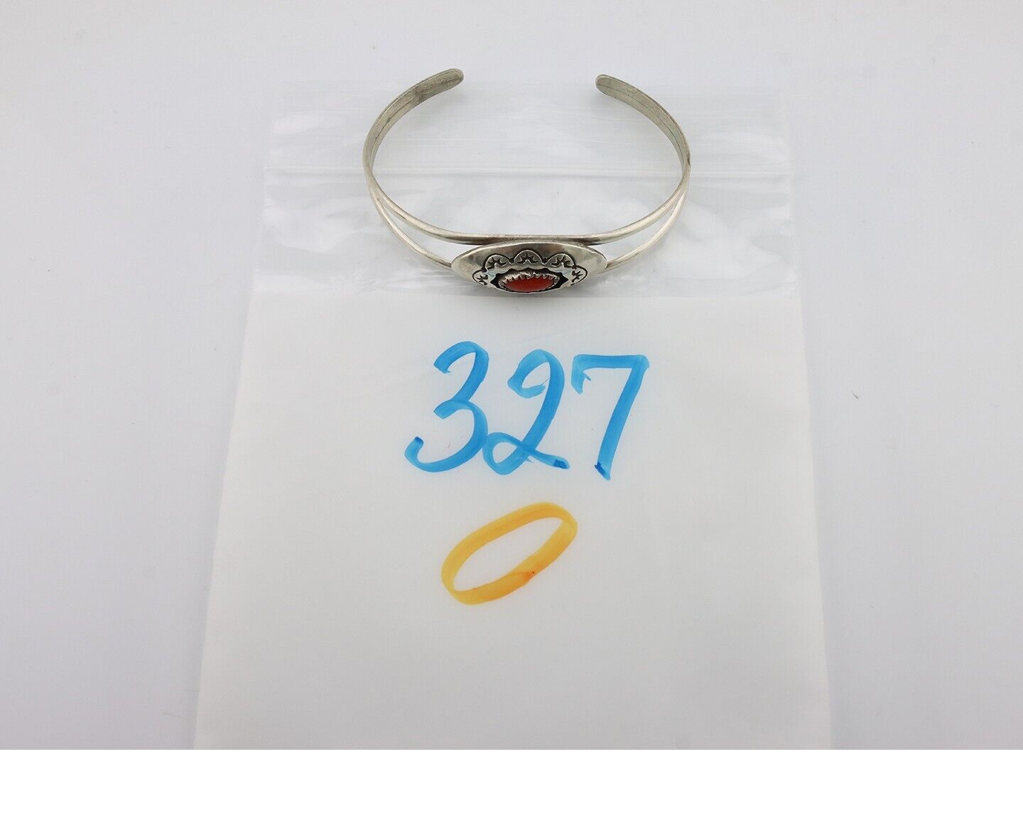 Navajo Bracelet 925 Silver Natural Red Coral Artist Signed AR ARROW C.80's