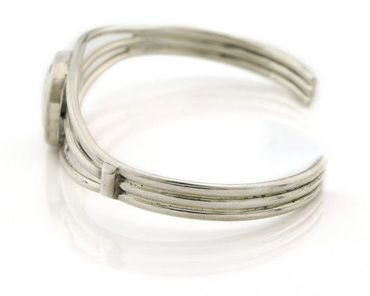 Navajo Cuff Bracelet 925 Silver Vintage Spirit Bear Signed JNP