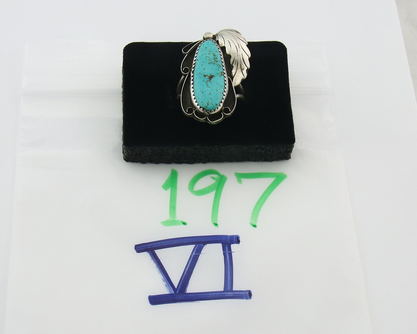 Vintage Navajo Ring 925 Sterling Silver Authentic Turquoise Handmade Size 7.75