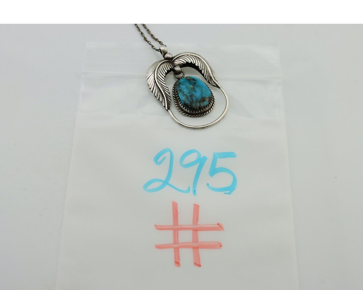 Navajo Necklace 925 Silver Turquoise Native American Artist Signed C.90's
