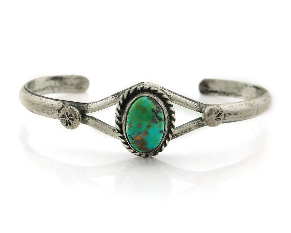 Navajo Cuff Bracelet 925 Sterling Silver Natural Turquoise Handmade Vintage