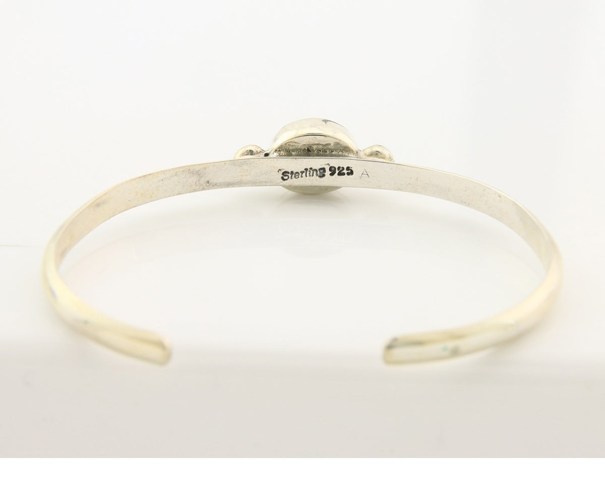 Navajo Cuff Bracelet Sterling Silver Natural Mined MOP Native Artist