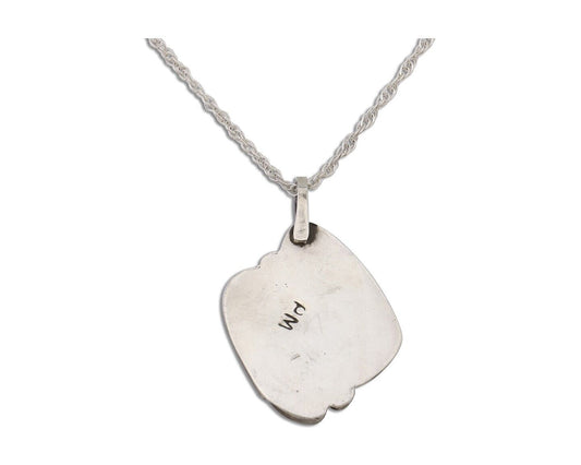 Navajo Turquoise Handmade Necklace 925 Silver Artist Signed PM C.80s