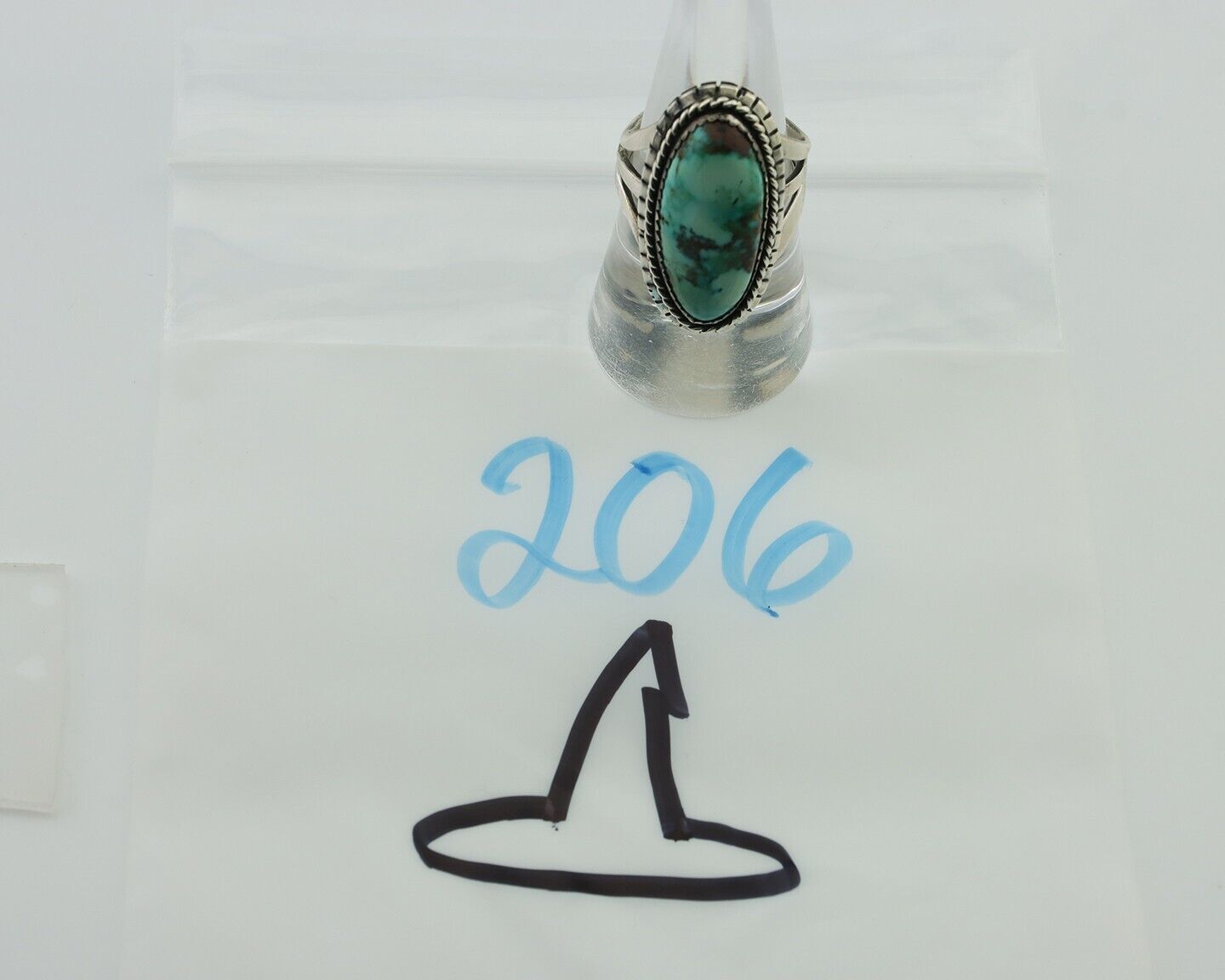 Navajo Handmade Ring 925 Silver Natural Turquoise Artist Signed TS C.80's