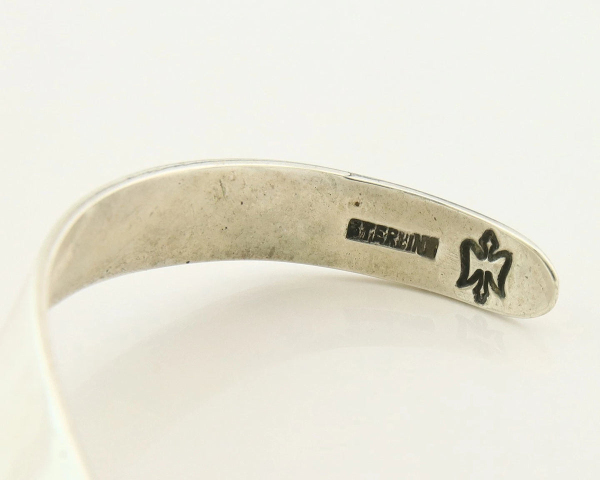 Navajo Cuff Bracelet 925 Sterling Silver Vintage Handmade Signed Thunderbird