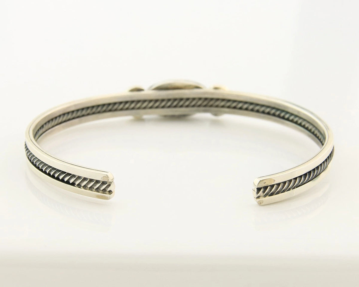 Navajo Cuff Bracelet Sterling Silver Black Onyx Handmade Vintage