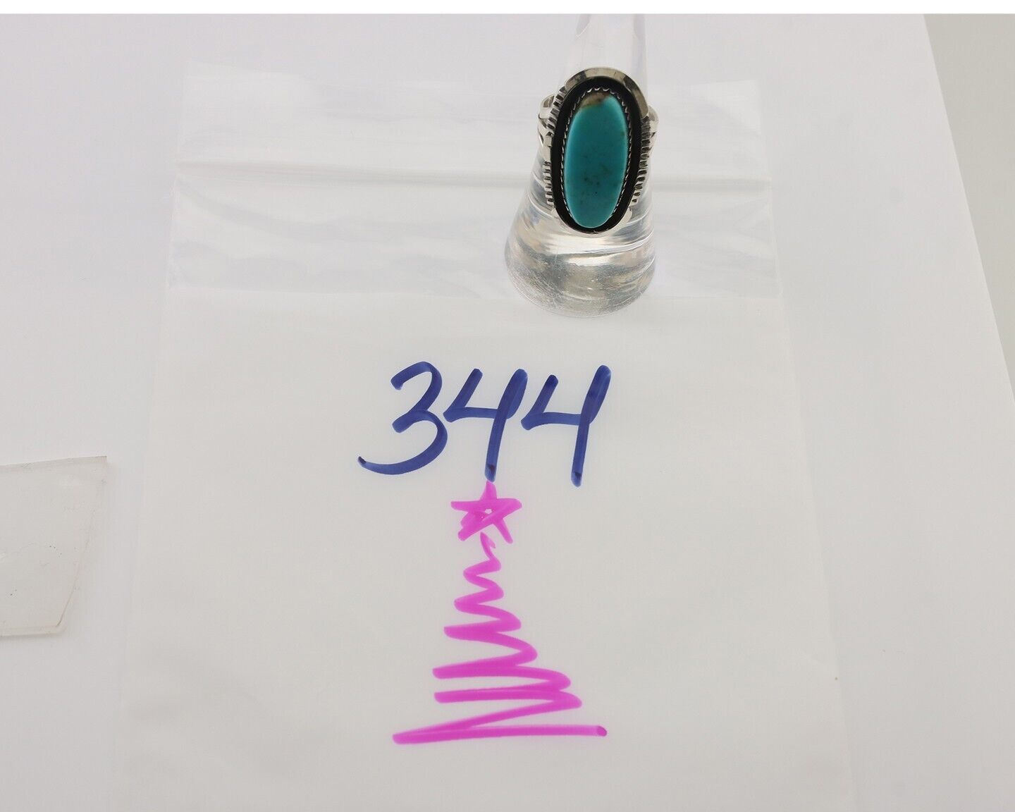 Navajo Ring 925 Silver Blue Turquoise Artist Signed William Denetdale C.80's