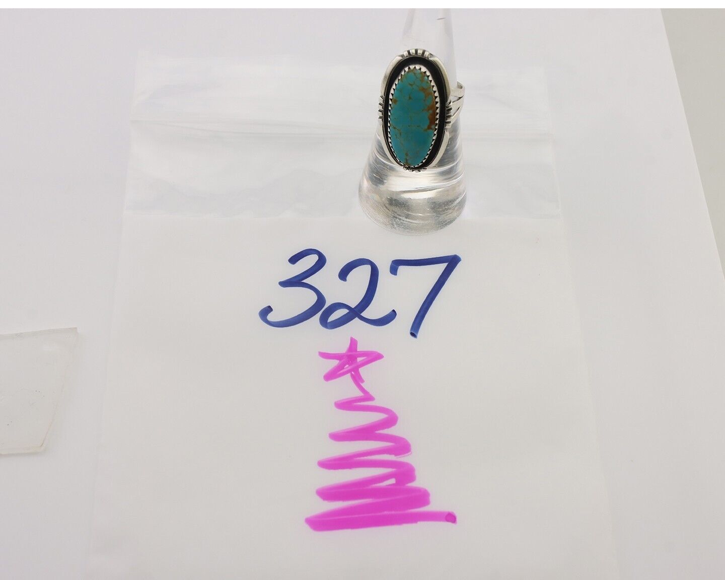 Navajo Ring 925 Silver Natural Blue Turquoise Native American Artist C.80's