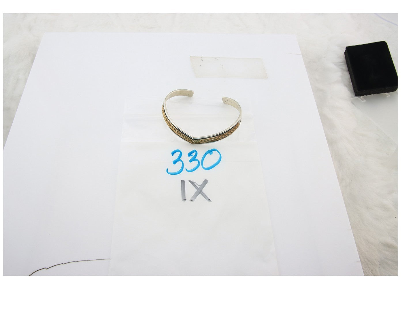 Navajo Cuff Bracelet Sterling Silver & Gold Vintage Signed RL