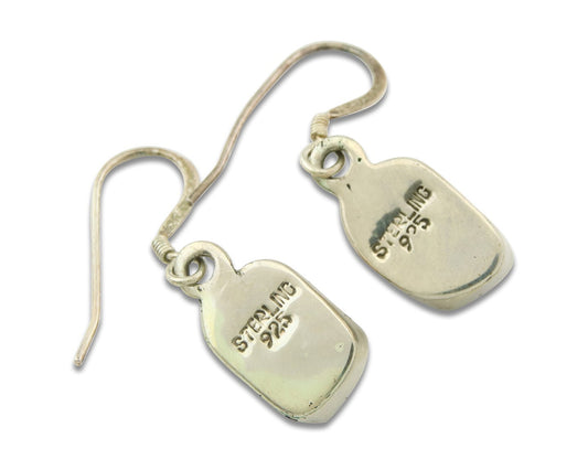 Navajo Dangle Earrings 925 Silver Natural Inlaid Coral Native American C.80's