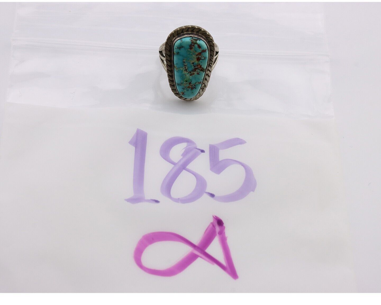 Navajo Ring .925 Silver Blue Turquoise Artist Signed Doug Zachary C.80's