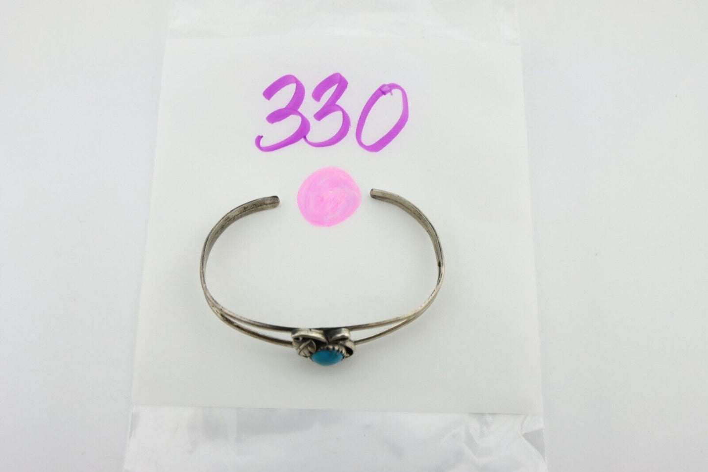 Navajo Slave Bracelet 925 Silver Natural SB Turquoise Native American C.80's