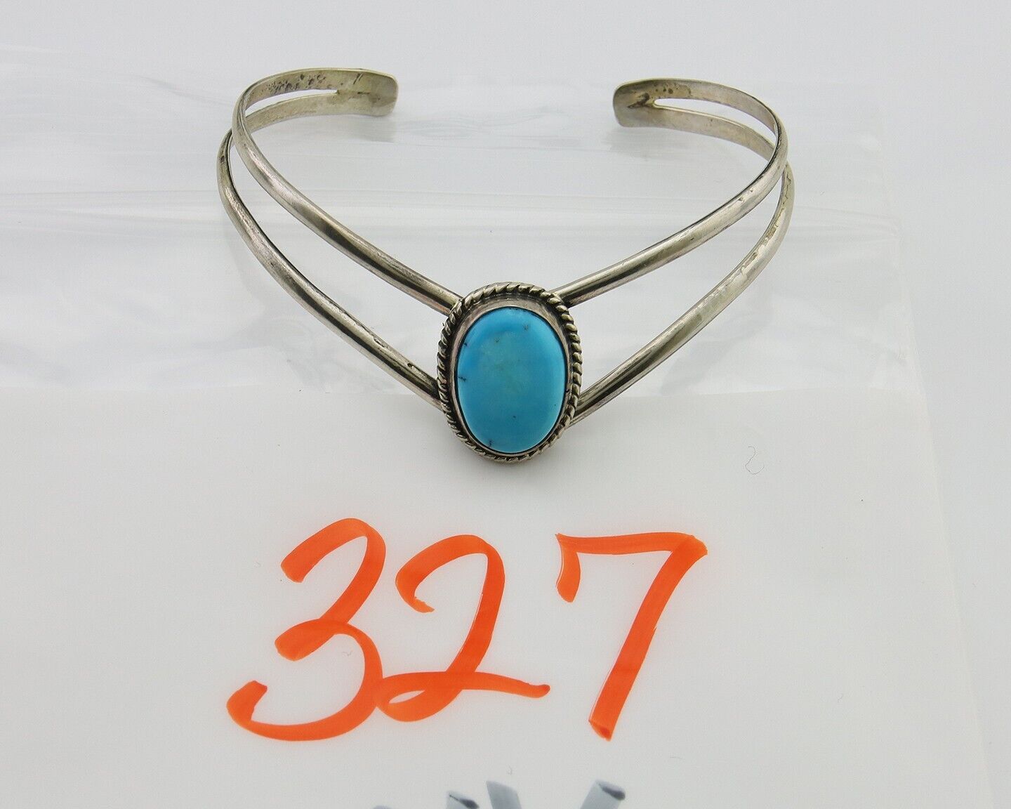 Navajo Bracelet 925 Silver Cuff Turquoise Handmade Artist Signed MC C.80's