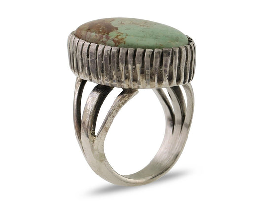 Navajo Handmade Ring 925 Silver Turquoise Signed Native American C.80's