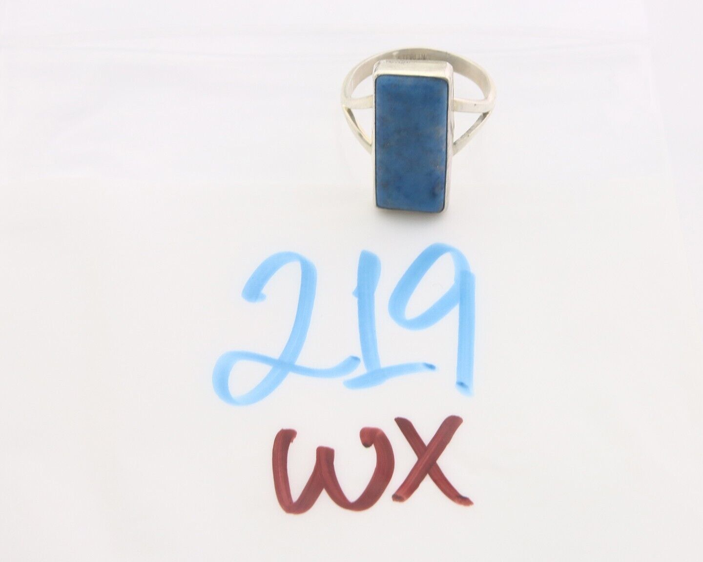 Navajo Men Ring 925 Sterling Lapis Handmade Native Artist C.80's Size 10.5