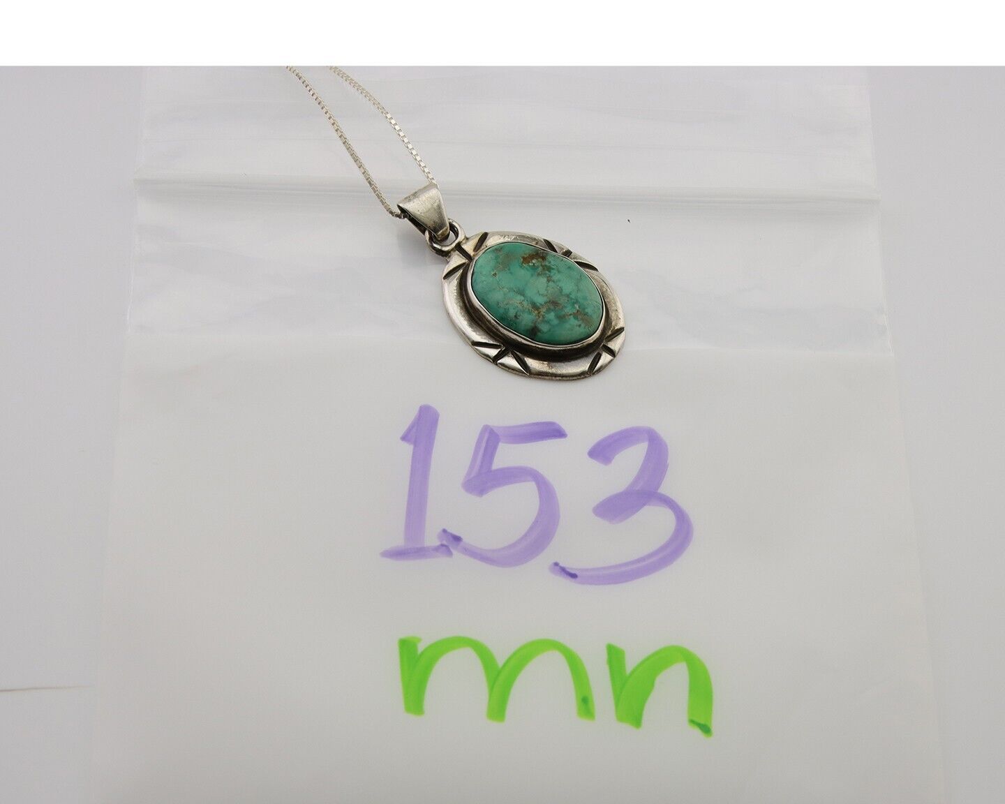 Navajo Necklace 925 Silver Natural Turquoise Artist M Montoya C.80's