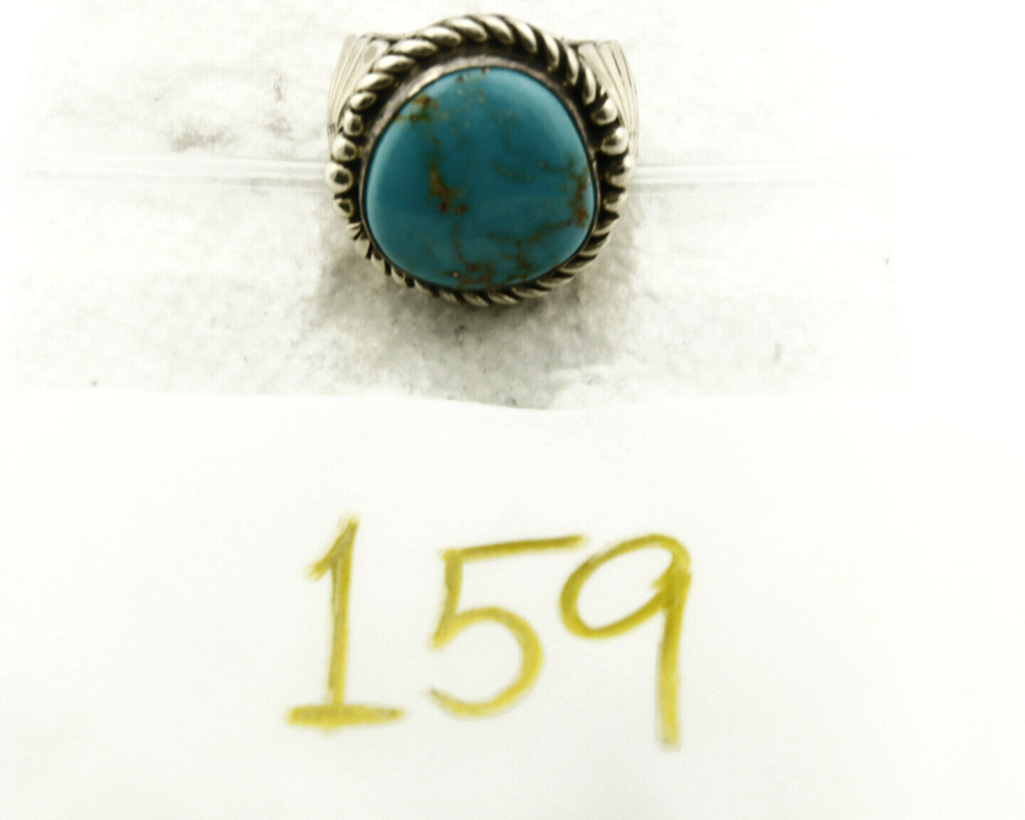 Navajo Ring .925 SOLID Silver Castle Dome Turquoise Signed Doug Zachary C.80's